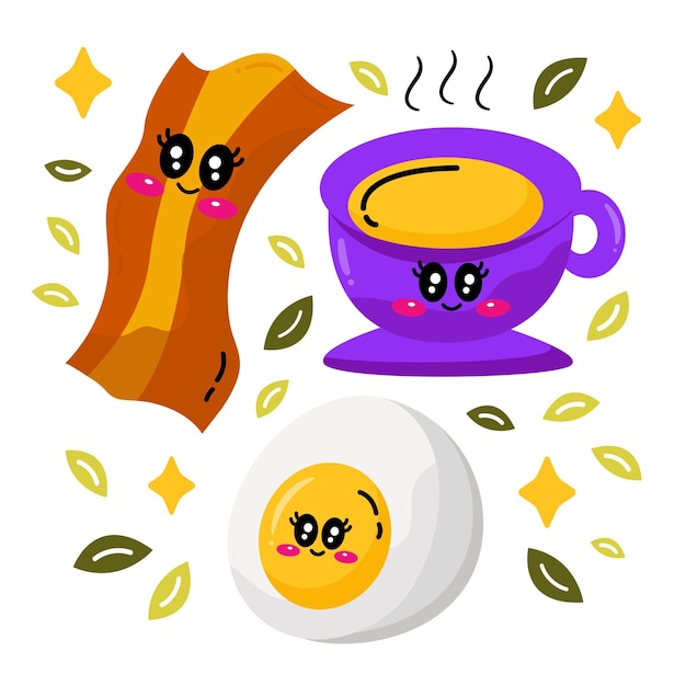 Purple cup und egg vector.