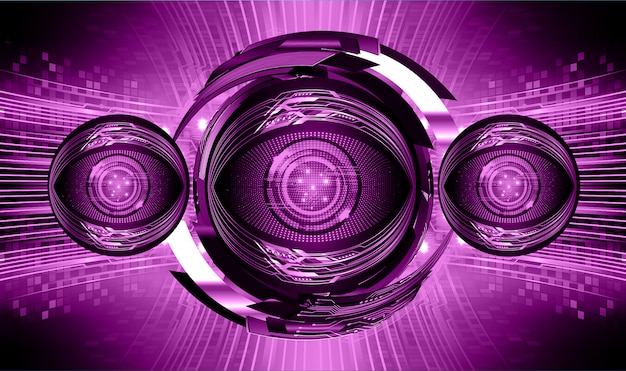 Purple eye cyber circuit zukunftstechnologie hintergrund