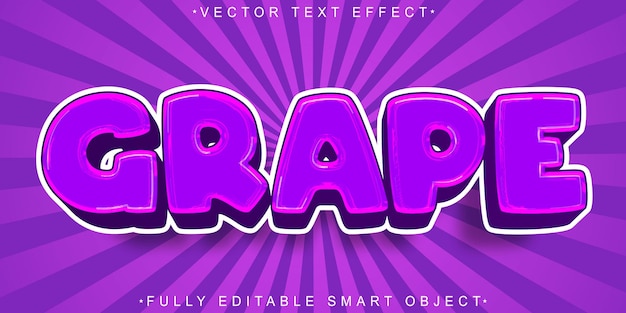 Purple Grape Vector Vollständig bearbeitbarer Smart Object Text-Effekt