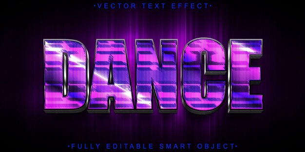 Vektor purple shiny dance vector vollständig bearbeitbares smart object text-effekt