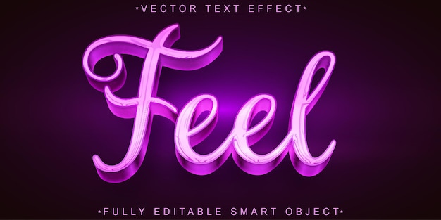 Purple Shiny Feel Vector Vollständig bearbeitbares Smart Object Text-Effekt