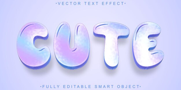 Purple Soft Cute Vector Vollständig bearbeitbarer Smart Object Text-Effekt