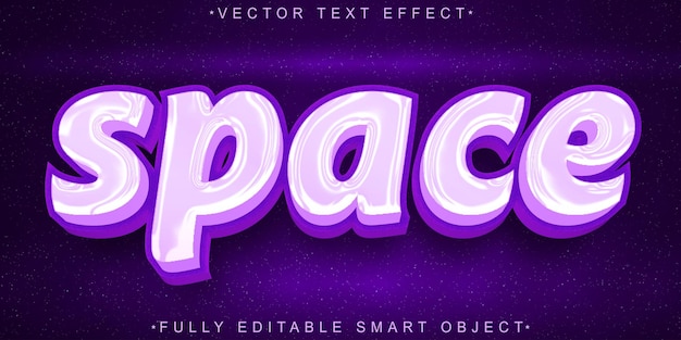 Purple Space Vector vollständig bearbeitbares Smart Object Text-Effekt