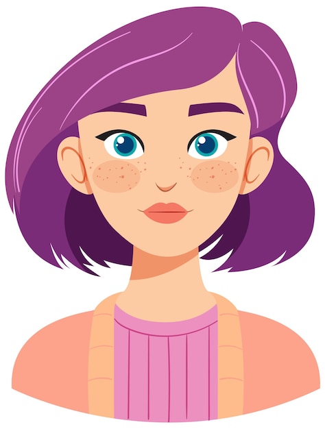 PurpleHaired Girl-Avatar-Illustration