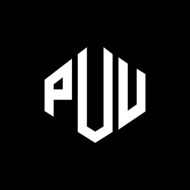 Puu buchstaben-logo-design mit polygon-form puu polygon- und würfelform logo-design puu sechseck-vektor-logos-schablone weiße und schwarze farben puu monogramm geschäft und immobilien-logo