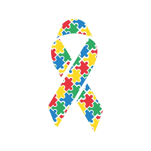 Puzzle-Band als Symbol Autismus-Vektor
