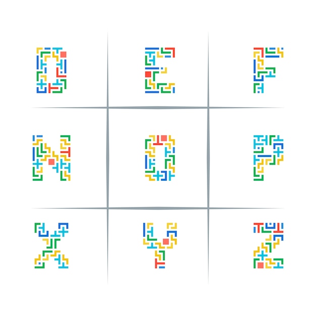 Vektor puzzle buchstaben logo design set