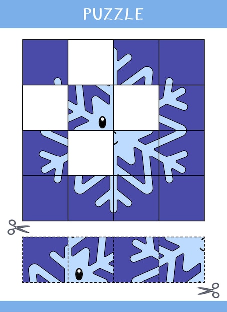 Puzzle für Kinder Vektor-Arbeitsblatt ausschneiden und kleben