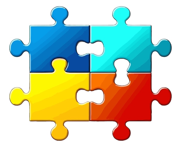 Vektor puzzle-illustration auf weißem transparentem hintergrund