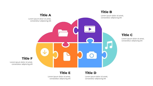 Puzzle-infografik-internet-konzept cloud-service-grafikelement