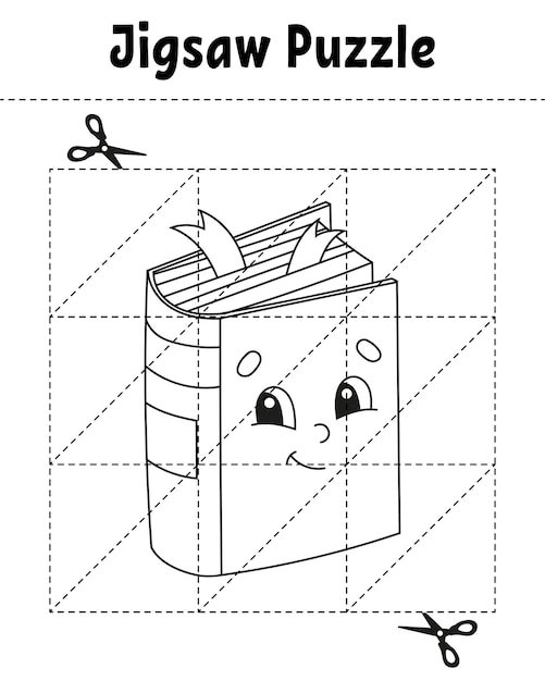 Puzzle-malseite für kinder zurück zur schule thema vektor-illustration