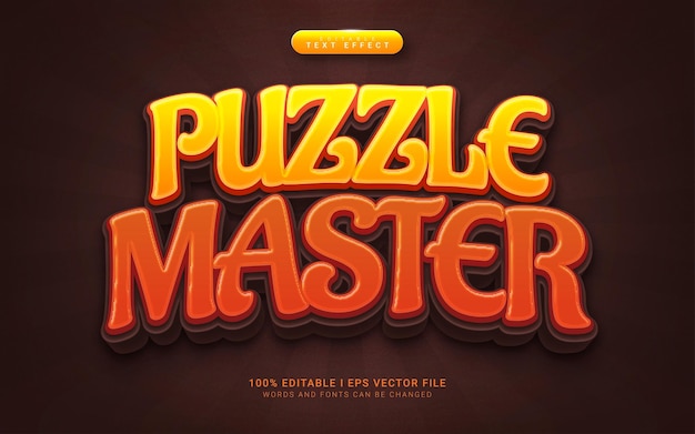 Puzzle master cartoon 3d-stil texteffekt