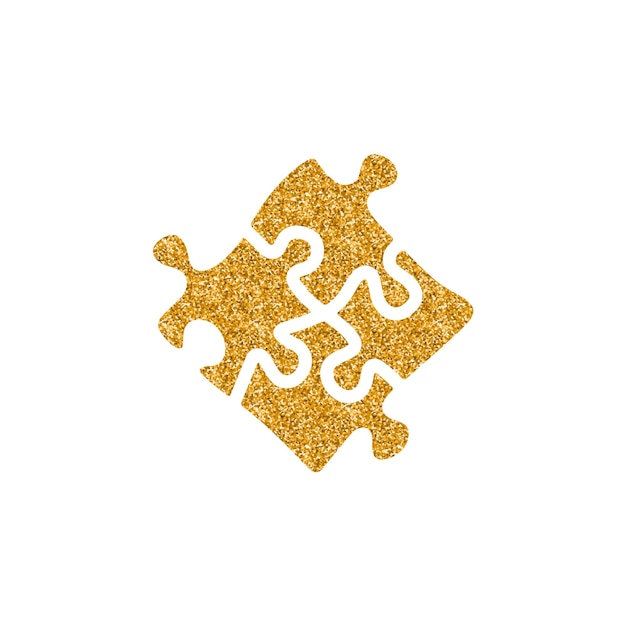 Vektor puzzle-symbol goldglitter textur vektor illustration