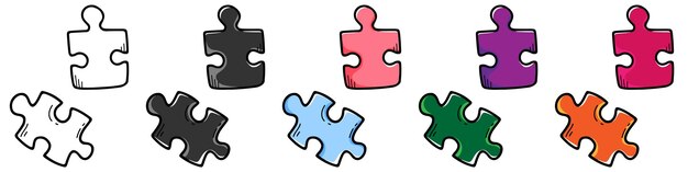 Vektor puzzle-vektor-iconen jigsaw-icon-set vektor-puzzles-sammlung