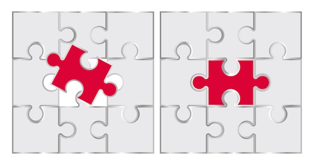 Puzzle weiß und rot