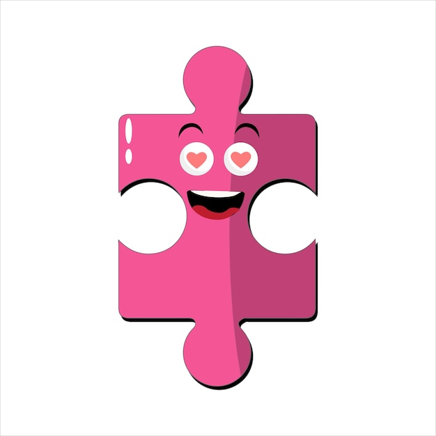 Puzzles gesichter lustige helle puzzleteile charaktere süßes lächeln oder wütendes gesicht emotion puzzle emoji