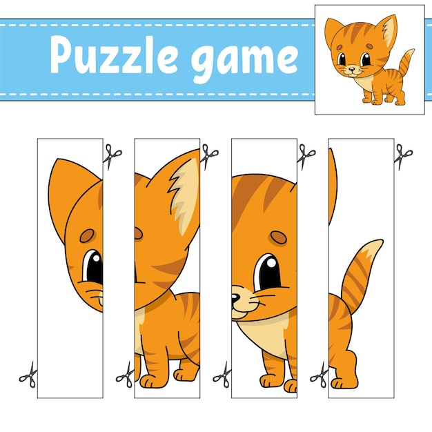 Puzzlespiel für kinder. schneidpraxis.