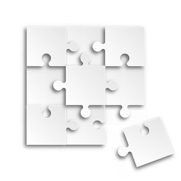 Puzzleteil-Business-Präsentation. Vektor