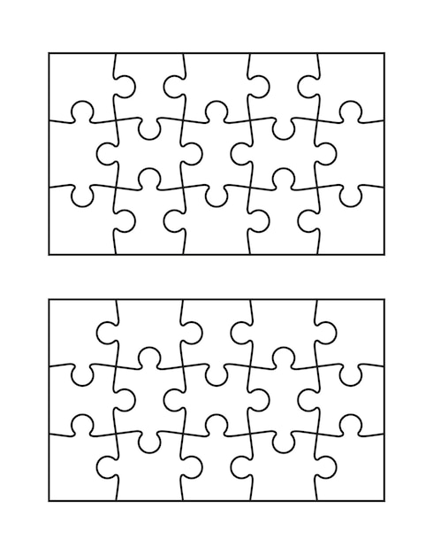 Puzzleteile gesetzt. raster aus puzzle. vektor-illustration.