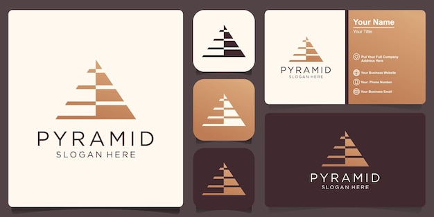 Pyramide-logo-vorlage. fortschritts-geschäftssymbol