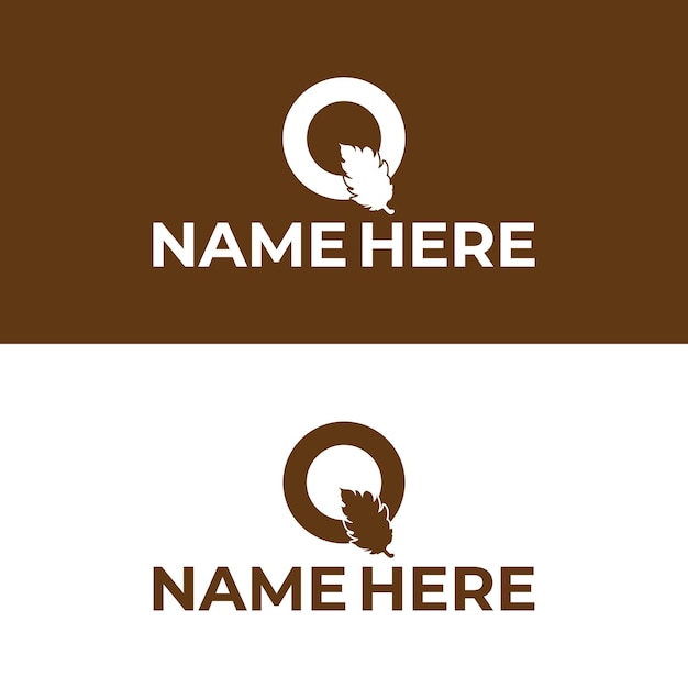 Vektor q-logo-design mit blatt