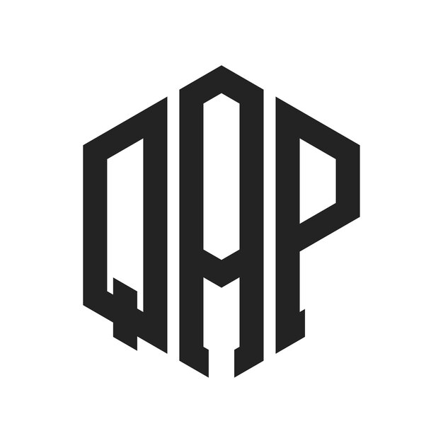 QAP-Logo-Design Anfangsbuchstaben QAP-Monogramm-Logo in sechseckiger Form