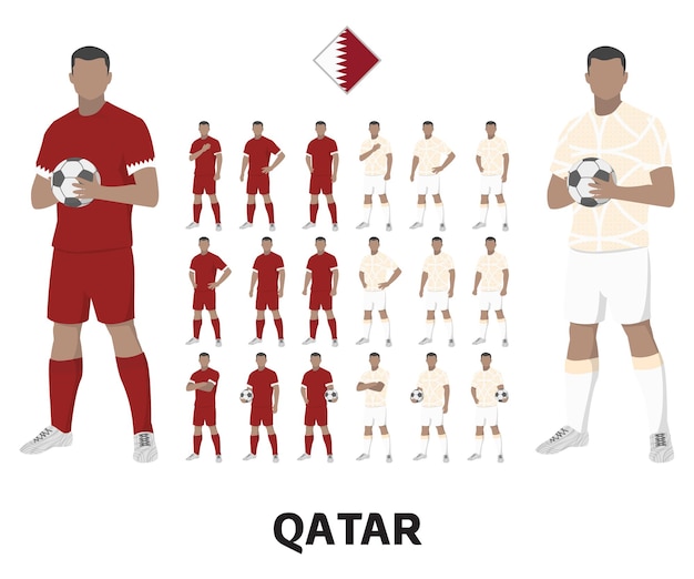 Qatar Football Team Kit, Heimtrikot und Auswärtstrikot