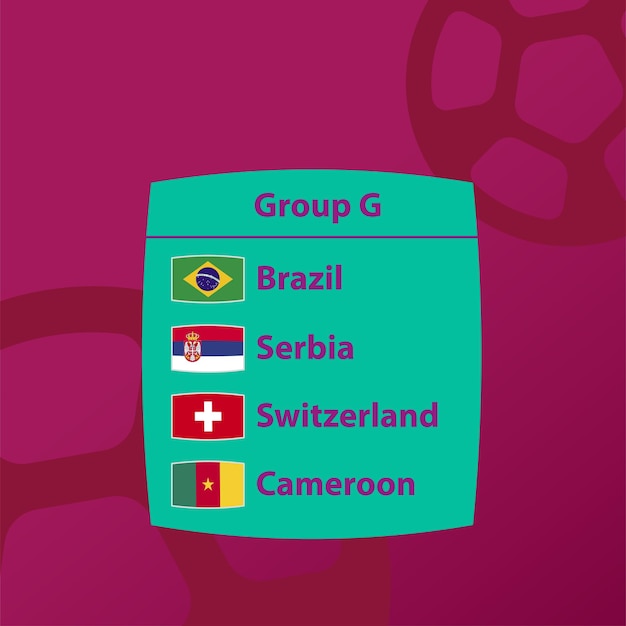 Qatar world cup 2022 gruppe g. fußballgruppenturnier.