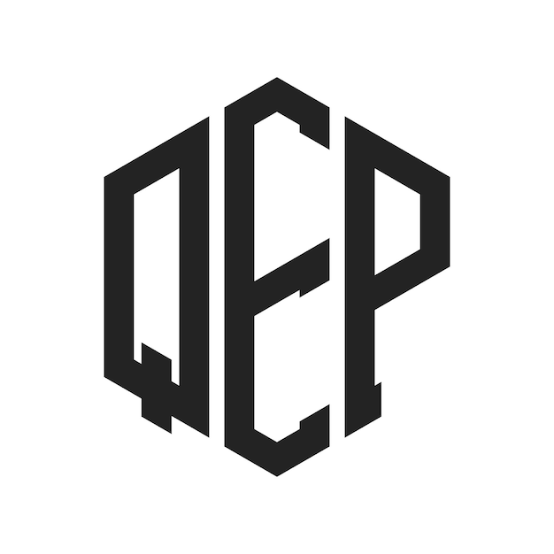 QEP-Logo-Design Anfangsbuchstaben QEP-Monogramm-Logo in sechseckiger Form