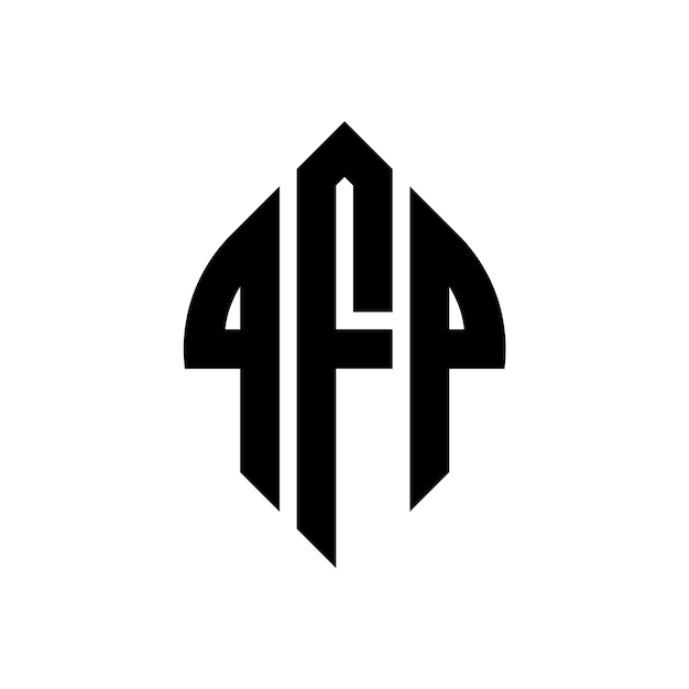 Vektor qfp kreisbuchstaben-logo-design mit kreis- und ellipseform qfp ellipse-buchstaben mit typografischem stil die drei initialen bilden ein kreis-logo qfp kreise-emblem abstract monogramm buchstaben-marke vektor