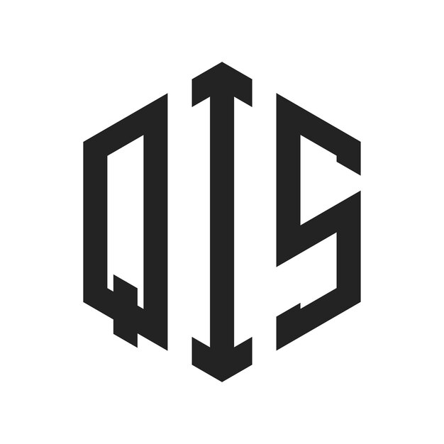 QIS-Logo-Design Anfangsbuchstaben QIS-Monogramm-Logo mit sechseckiger Form