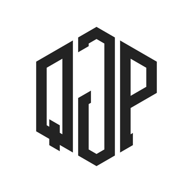 QJP-Logo-Design Anfangsbuchstaben QJP-Monogramm-Logo in sechseckiger Form