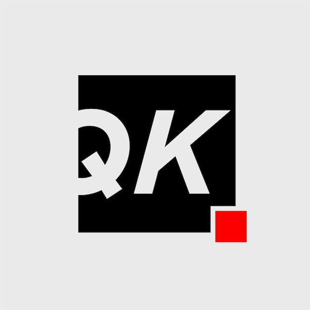 Qk-markenname, anfangsbuchstaben, symbol, qk-monogramm