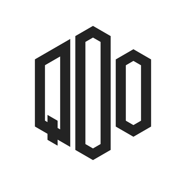 QOO-Logo-Design Anfangsbuchstaben QOO-Monogramm-Logo in sechseckiger Form