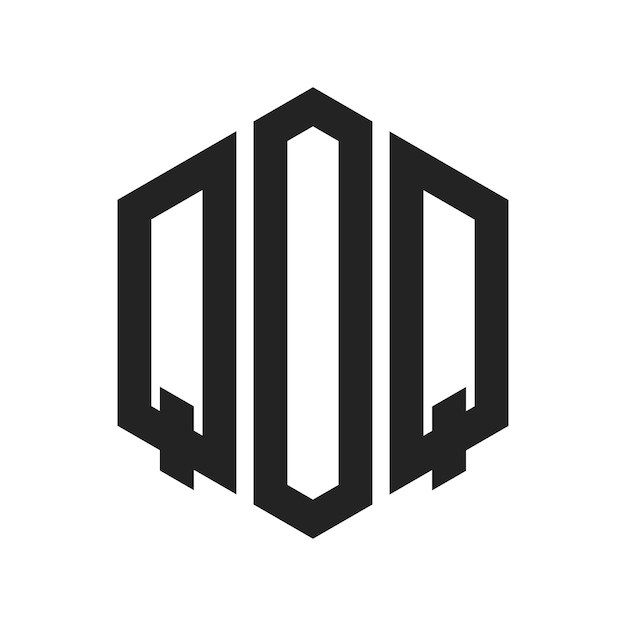 QOQ Logo Design Initial Letter QOQ Monogram Logo mit Hexagonform