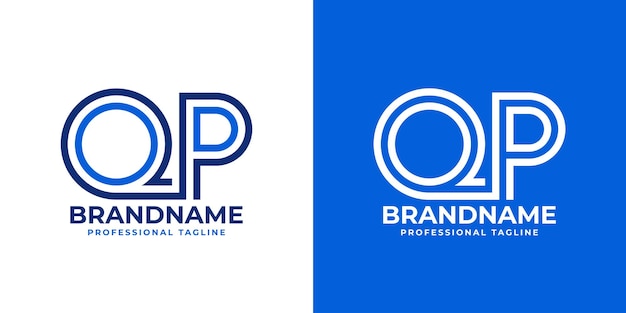 QP Line Monogram Logo für Geschäfte mit den Initialen QP oder PQ