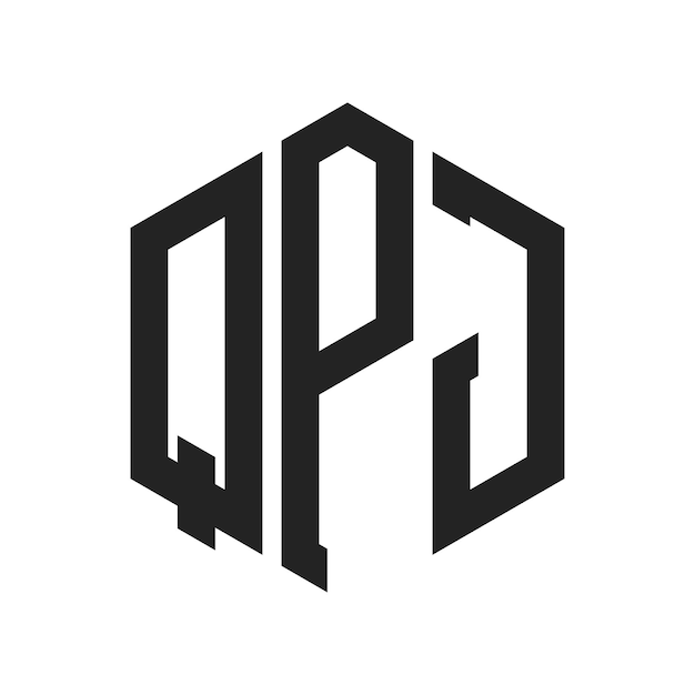 QPJ Logo Design Initial Letter QPJ Monogram Logo mit Hexagonform