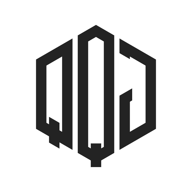 QQJ Logo Design Anfangsbuchstaben QQJ Monogramm Logo mit Sechseckform