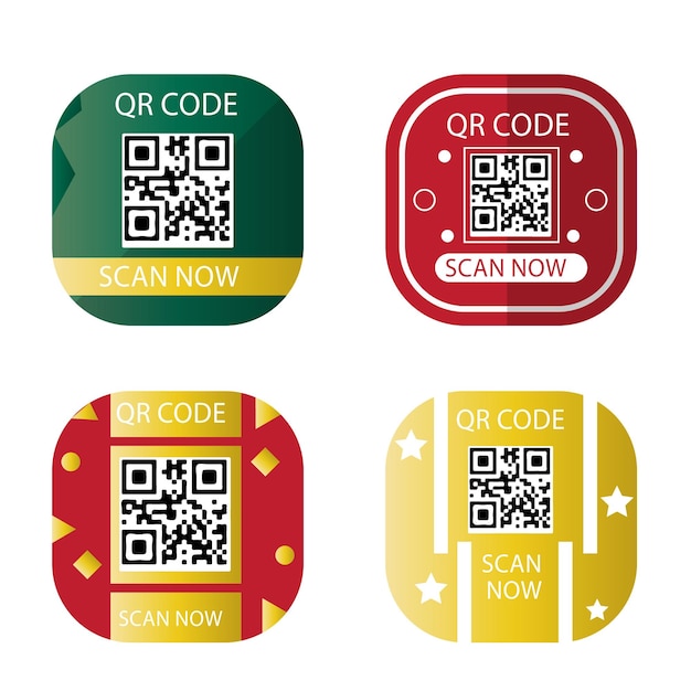 Vektor qr-code-etikettenset