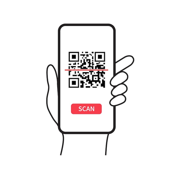QR-Code mit Handy-Online-Shopping-Konzept scannen