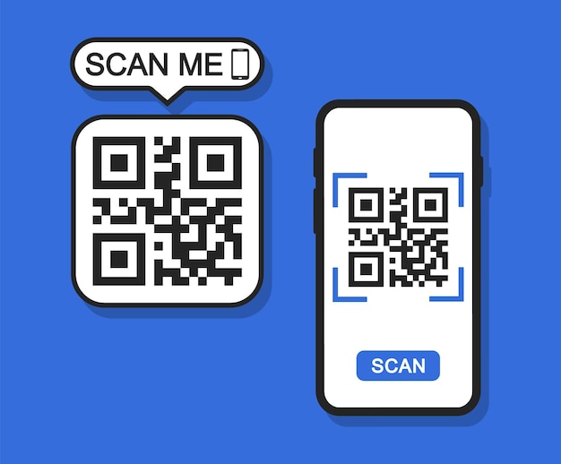 Qr-code-scan-konzept mit smartphone