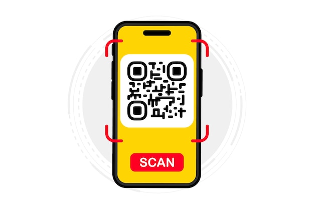 Vektor qr-code-scan-symbol qr-kode-set smartphone scannt qr-codes für die zahlung mobilzahlung und identität vorlage scannen sie mich, um auf dem telefon zu bezahlen design für website-landing-seite soziale medien vektor-illustration