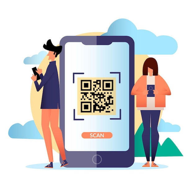 Vektor qr-code-scan-thema