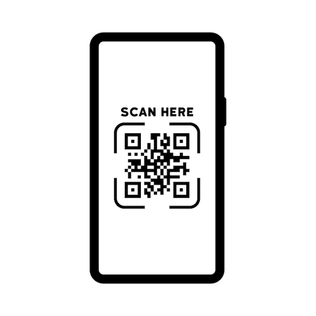 QR-Code-Symbol scannen Online-Zahlung Covid-QR-Code Online-Bestellung Hier scannen Vector eps 10