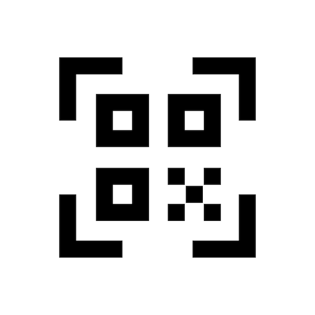 Qr-code-symbol strichumrissstil liniensymbol vektorillustration