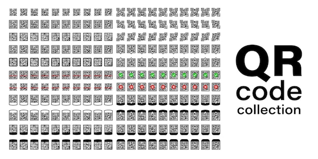 Qr-code-vektor-icon-sammlung. datenscan-technologie-set.