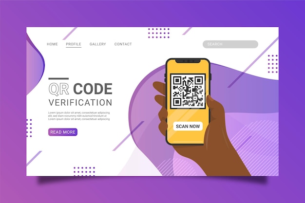 Vektor qr-code-verifizierungs-landingpage