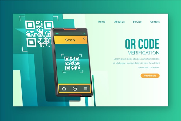 Vektor qr-code-verifizierungs-landingpage