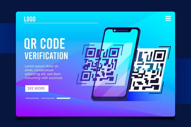 Vektor qr-code-verifizierungs-landingpage