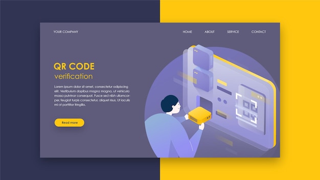 Vektor qr-code-verifizierungs-landingpage